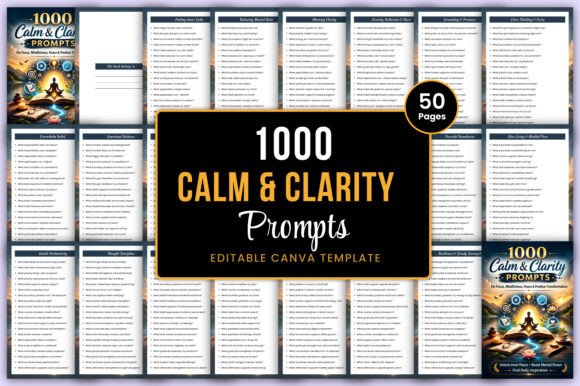1000 Calm Clarity Prompts Canva Kdp for Inner Peace