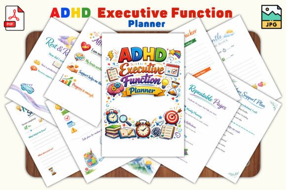 ADHD Executive Function Planner: A Gentle Approach to Focus, Follow-Through, and Self-Compassion