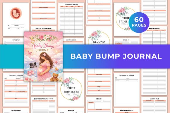 Baby Bump Journal Canva KDP Graphic: A Practical Tool for Pregnancy Memory Keeping and Low Content Publishing