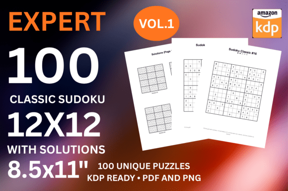 Expert 12x12 Sudoku Vol 1 KDP Interior