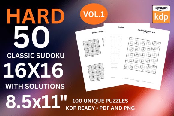 Hard 16x16 Sudoku Vol 1 KDP Interior – Premium Giant Logic Puzzles