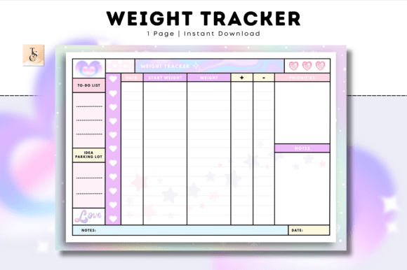 Weight Tracker: Cozy Pastel Planner for Gentle Progress
